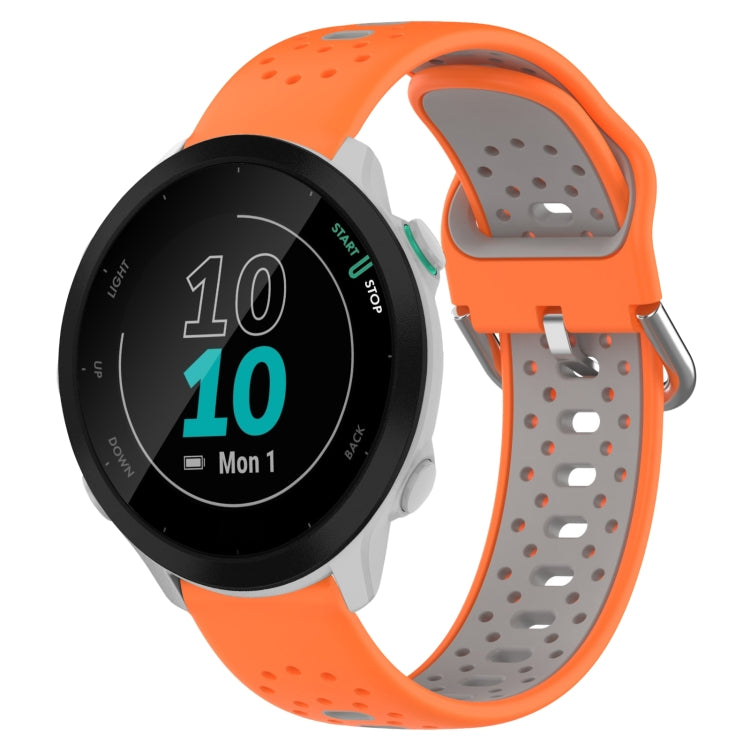 20mm Breathable Two-Color Silicone Watch Band, For Garmin Forerunner 55