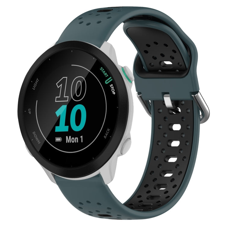 20mm Breathable Two-Color Silicone Watch Band, For Garmin Forerunner 55