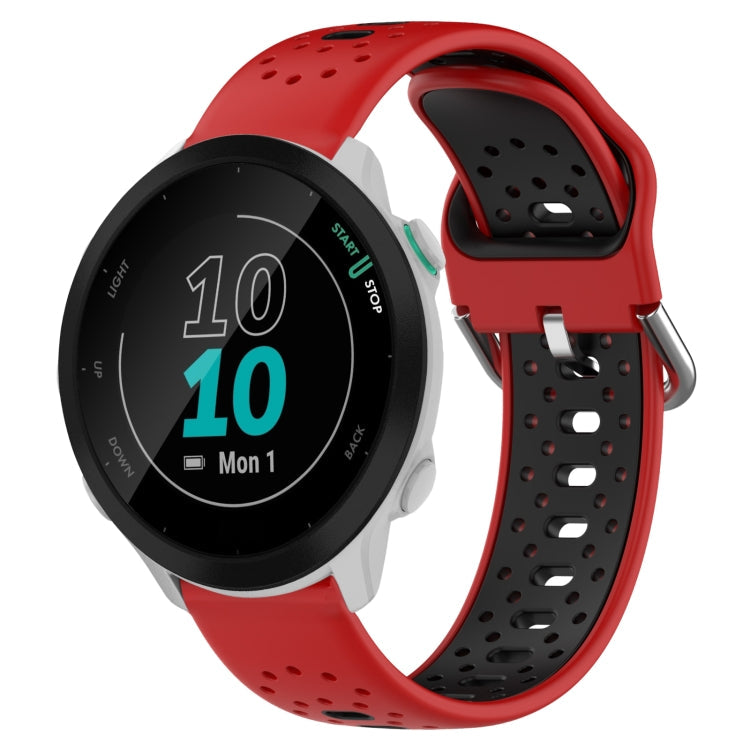 20mm Breathable Two-Color Silicone Watch Band, For Garmin Forerunner 55