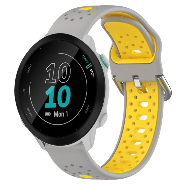 20mm Breathable Two-Color Silicone Watch Band, For Garmin Forerunner 55