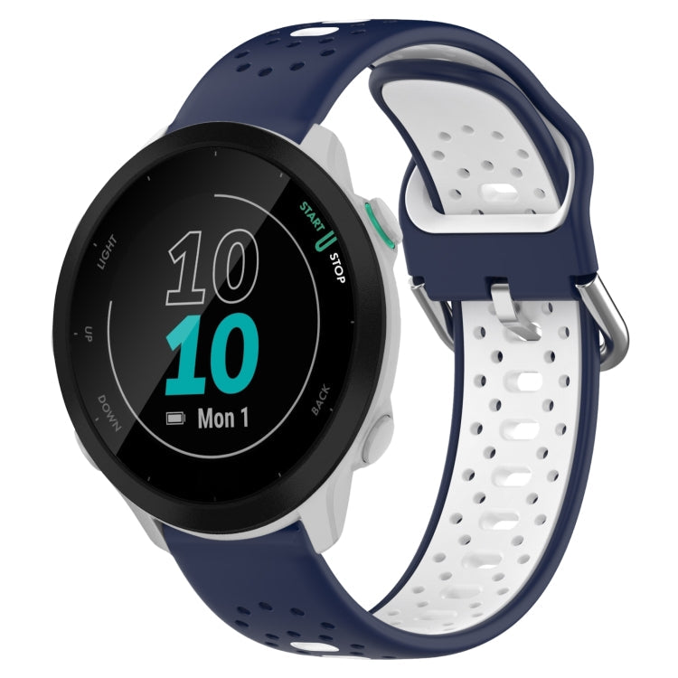 20mm Breathable Two-Color Silicone Watch Band, For Garmin Forerunner 55