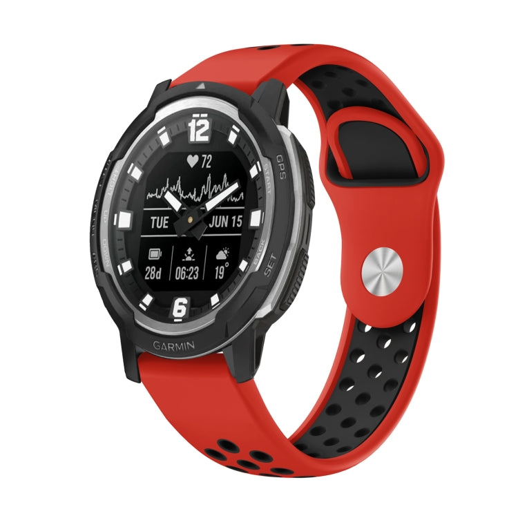 22mm Sports Breathable Silicone Watch Band, For Garmin Instinct Crossover Solar, For Garmin Fenix 7