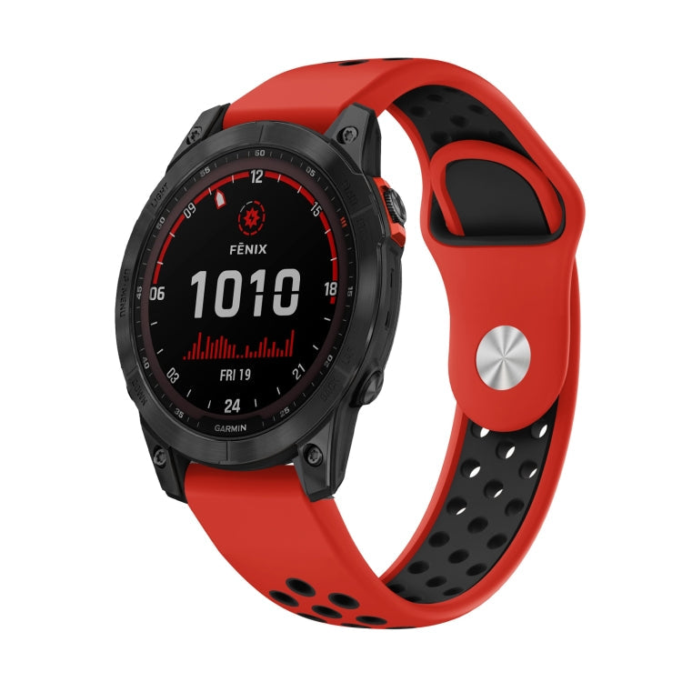 22mm Sports Breathable Silicone Watch Band, For Garmin Fenix 7 Solar, For Garmin Fenix 7 Sapphire Solar
