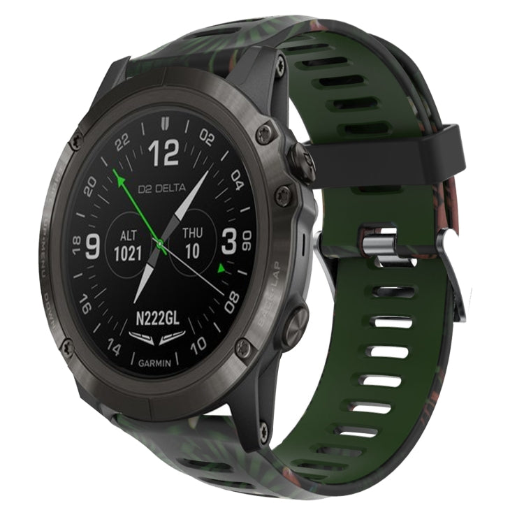 26mm Camouflage Printed Silicone Watch Band, For Garmin Instinct 2X Solar, For Garmin D2 Delta PX, For Garmin Tactix 7 Pro, For Garmin Tactix 7