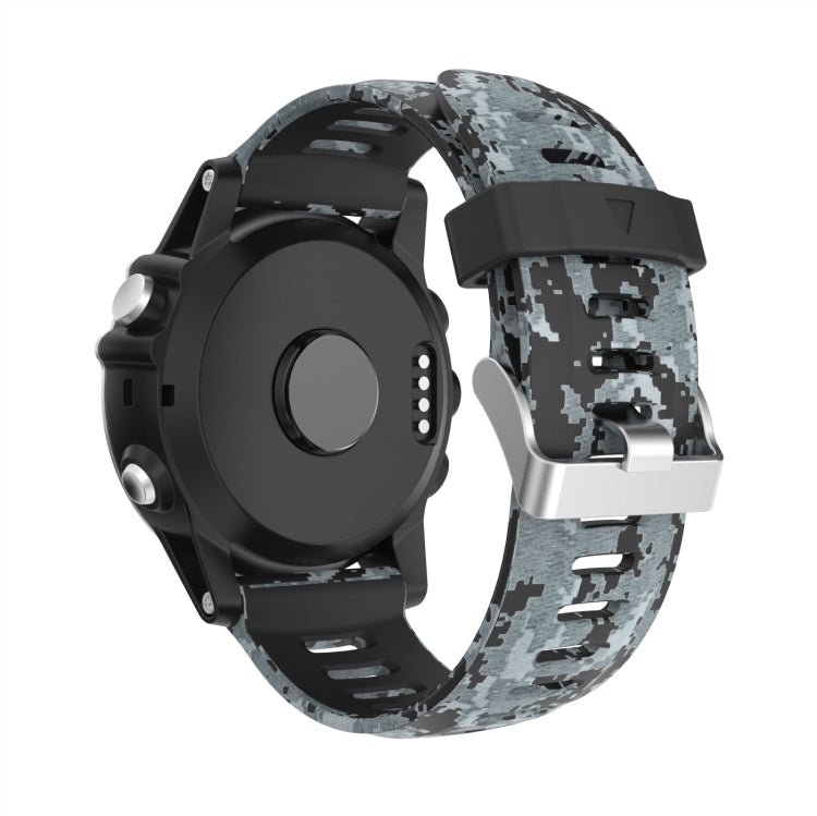 26mm Camouflage Printed Silicone Watch Band, For Garmin Fenix 7X, For Garmin Fenix 7X Solar, For Garmin Tactix Delta, For Garmin Enduro 2
