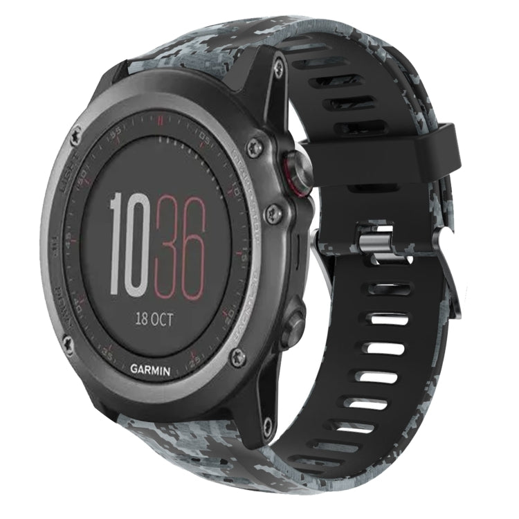 26mm Camouflage Printed Silicone Watch Band, For Garmin Fenix 5X Sapphire, For Garmin Fenix 5X Plus, For Garmin Fenix 3, For Garmin Fenix 3 HR