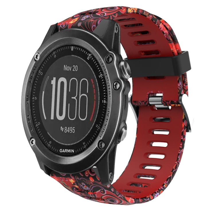26mm Camouflage Printed Silicone Watch Band, For Garmin Fenix 5X Sapphire, For Garmin Fenix 5X Plus, For Garmin Fenix 3, For Garmin Fenix 3 HR