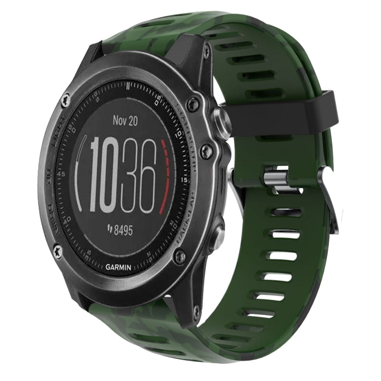 26mm Camouflage Printed Silicone Watch Band, For Garmin Fenix 5X Sapphire, For Garmin Fenix 5X Plus, For Garmin Fenix 3, For Garmin Fenix 3 HR