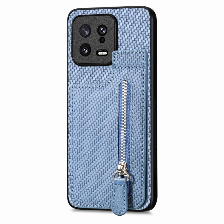 Carbon Fiber Vertical Flip Zipper Phone Case, For Xiaomi 13, For Xiaomi 12T, For Xiaomi POCO M5 4G, For Redmi Note 11T Pro 5G