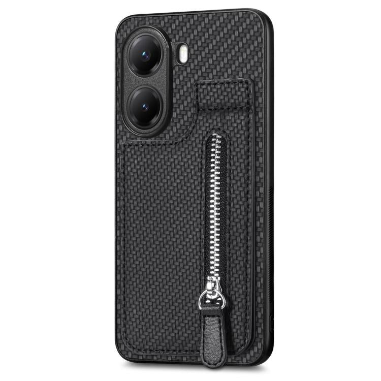 Carbon Fiber Vertical Flip Zipper Phone Case, For Redmi Turbo 4, For Xiaomi Poco X7 Pro, For Redmi Note 12 5G, For Xiaomi 13 Pro