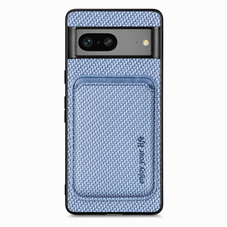 Carbon Fiber Leather Card Magsafe Phone Case, For Google Pixel 9a, For Google Pixel 7 Pro, For Google Pixel 7, For Google Pixel 6