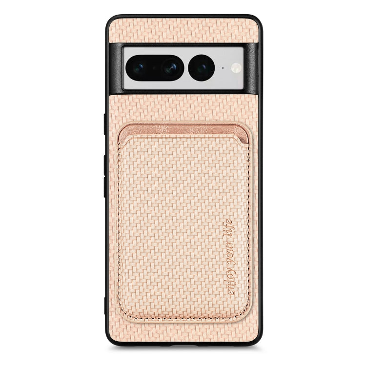 Carbon Fiber Leather Card Magsafe Phone Case, For Google Pixel 9a, For Google Pixel 7 Pro, For Google Pixel 7, For Google Pixel 6