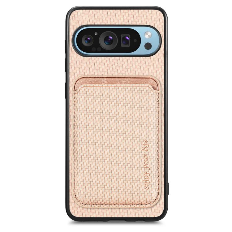 Carbon Fiber Leather Card Magsafe Phone Case, For Google Pixel 9a, For Google Pixel 7 Pro, For Google Pixel 7, For Google Pixel 6