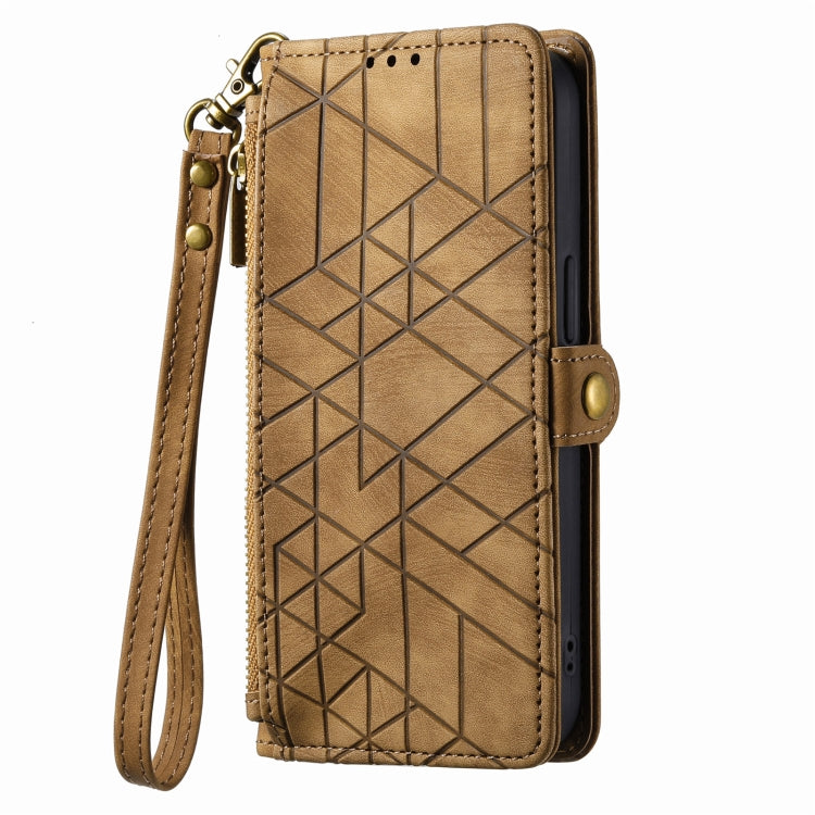 Geometric Zipper Wallet Side Buckle Leather Phone Case, For iPhone 14 Pro Max, For iPhone 7 / 8 / SE 2022, For iPhone 13 Pro Max, For iPhone 13 Pro