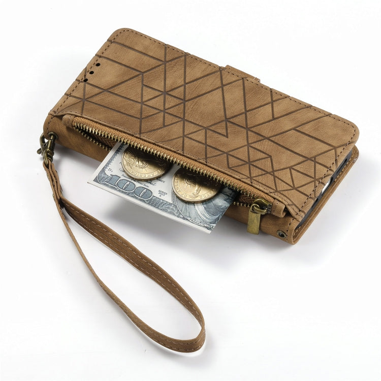 Geometric Zipper Wallet Side Buckle Leather Phone Case, For iPhone 14 Pro Max, For iPhone 7 / 8 / SE 2022, For iPhone 13 Pro Max, For iPhone 13 Pro