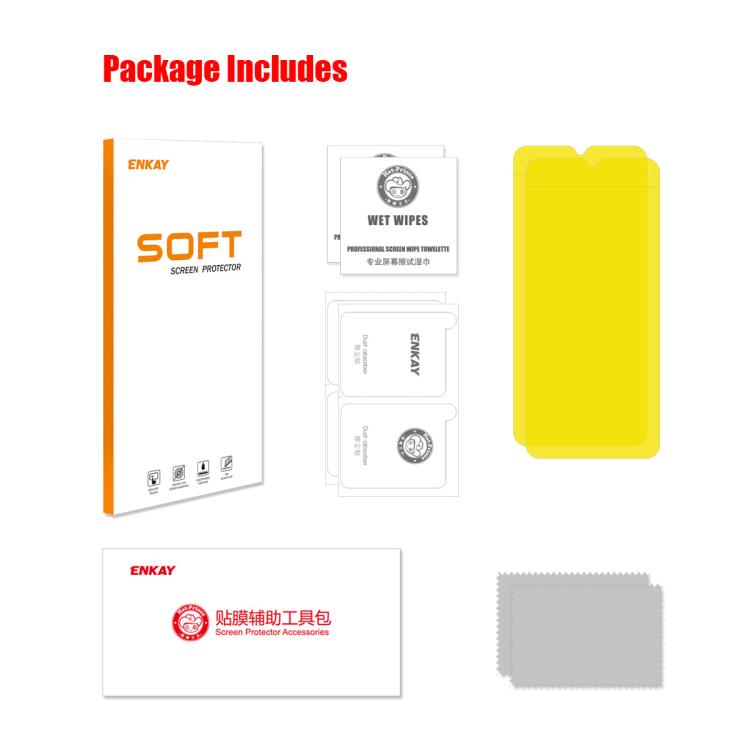 2pcs ENKAY Hat-Prince Full Glue Coverage Soft Explosion-proof Hydrogel Film, For Samsung Galaxy A07, For Samsung Galaxy A17, For Samsung Galaxy M56, For Samsung Galaxy F16 / M16, For Samsung Galaxy F06 / M06, For Samsung Galaxy A36 5G / A56 5G...