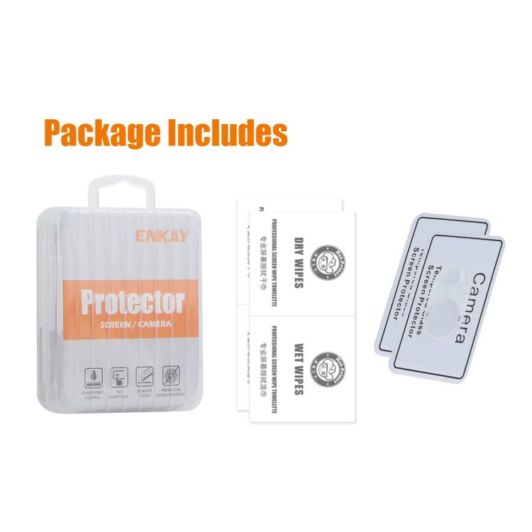 2pcs ENKAY Hat-Prince 9H Rear Camera Lens Tempered Glass Film, For iPhone 17e / 16e, For iPhone 17 Pro Max, For iPhone 17 Pro, For iPhone 17, For iPhone Air, For iPhone 16 Pro / 16 Pro Max, For iPhone 16 / 16 Plus, For iPhone 15 Pro / 15 Pro Max...