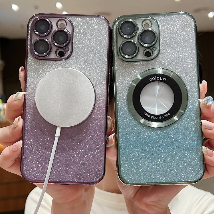Gradient Glitter Electroplating MagSafe TPU Phone Case, For iPhone 17e / 16e, For iPhone 17 Pro Max, For iPhone 17 Pro