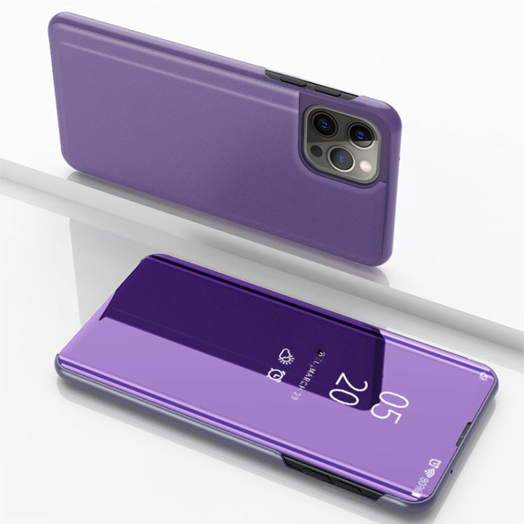 Plated Mirror Horizontal Flip Leather Phone Case with Holder, For iPhone 15 Pro Max, For iPhone 15 Pro, For iPhone 15 Plus