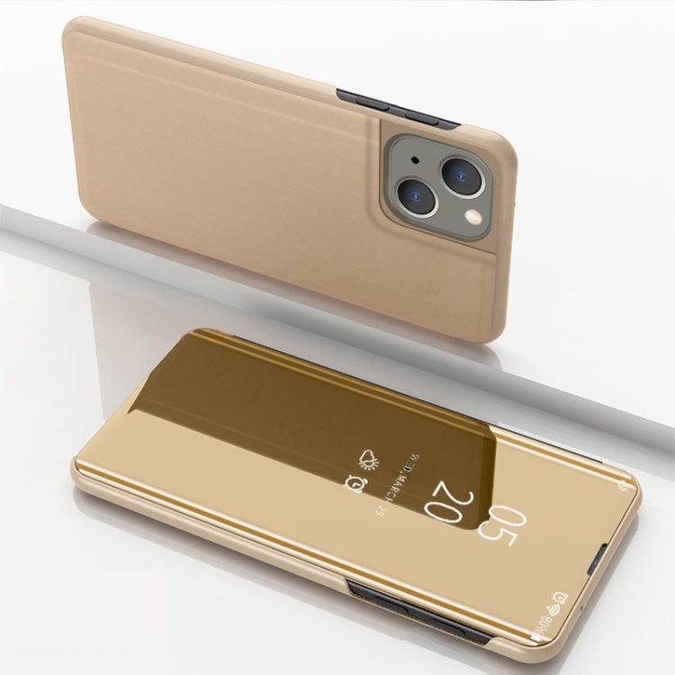 Plated Mirror Horizontal Flip Leather Phone Case with Holder, For iPhone 15 Pro Max, For iPhone 15 Pro, For iPhone 15 Plus
