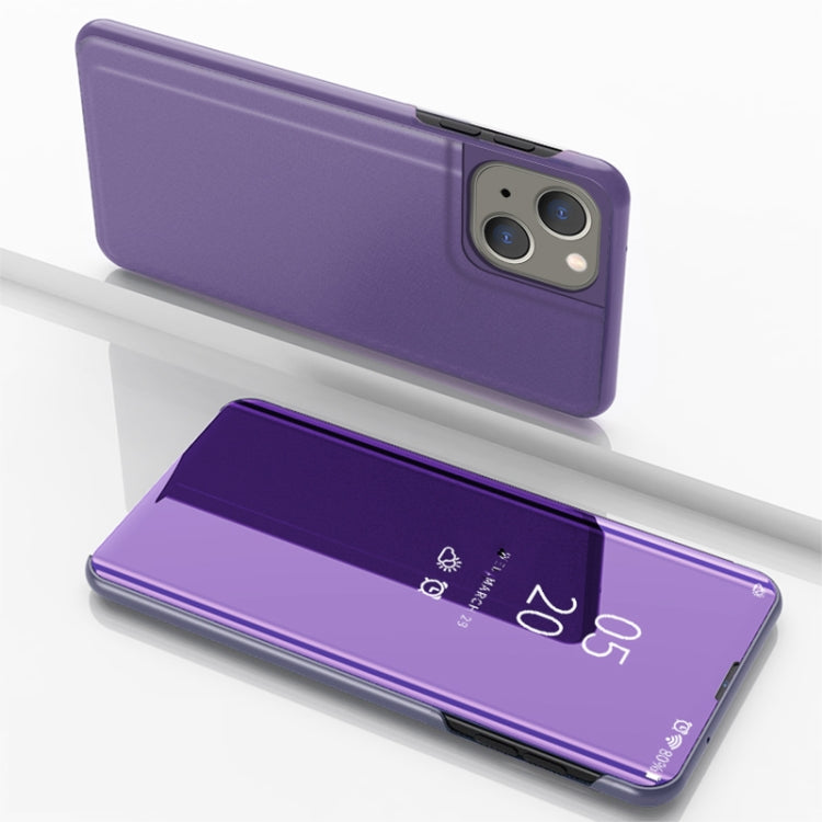 Plated Mirror Horizontal Flip Leather Phone Case with Holder, For iPhone 15 Pro Max, For iPhone 15 Pro, For iPhone 15 Plus
