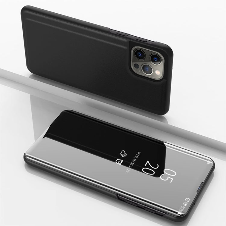 Plated Mirror Horizontal Flip Leather Phone Case with Holder, For iPhone 16 Pro, For iPhone 16 Plus, For iPhone 16