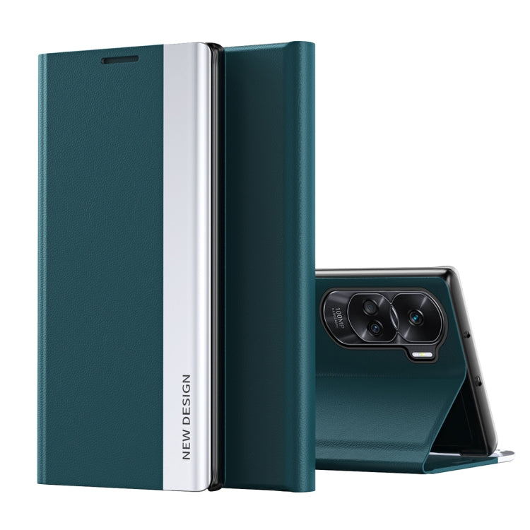 Side Electroplated Adsorption Leather Phone Case, For Honor 90 Lite