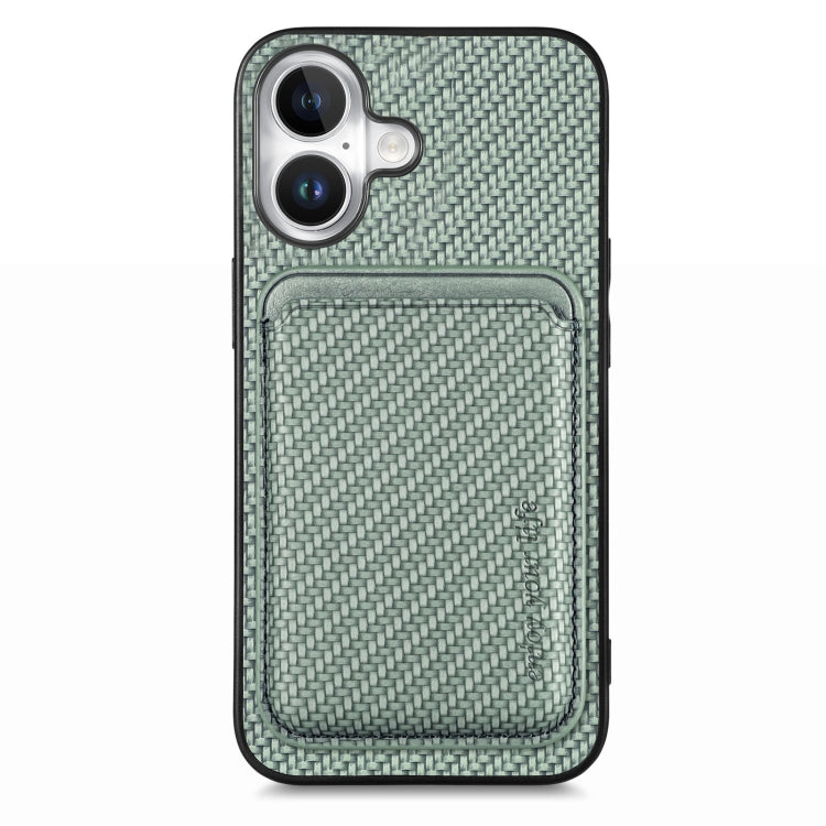 Carbon Fiber Leather Card Magsafe Phone Case, For iPhone 16, For iPhone 15 Pro Max, For iPhone 15 Pro, For iPhone 15 Plus