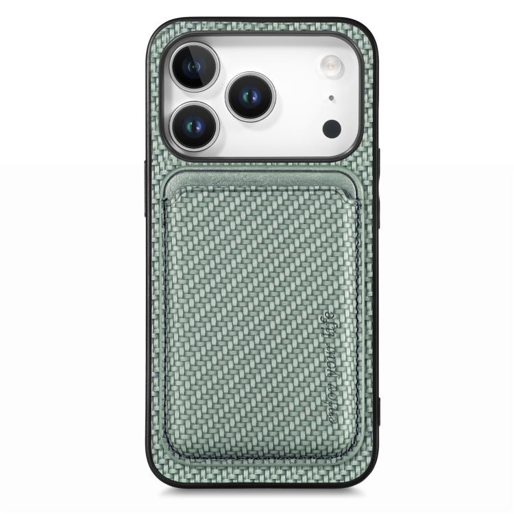 Carbon Fiber Leather Card Magsafe Phone Case, For iPhone 17e / 16e, For iPhone 17 Pro Max, For iPhone 17 Pro, For iPhone 17