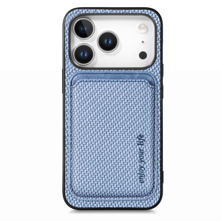 Carbon Fiber Leather Card Magsafe Phone Case, For iPhone 17e / 16e, For iPhone 17 Pro Max, For iPhone 17 Pro, For iPhone 17