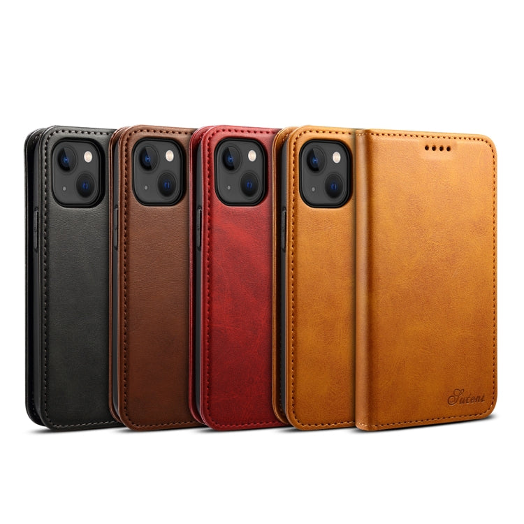 Suteni Calf Texture Horizontal Flip Leather Phone Case, For iPhone 15 Pro, For iPhone 15 Plus, For iPhone 15, For iPhone 17e / 16e