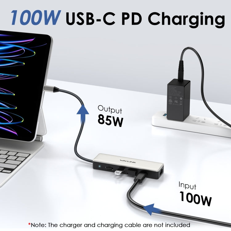 WAVLINK WL-UHP3414 100W Power 10Gbps 4K HDMI USB-C Dock HUB 3xUSB3.2 Gen 2 + 2.5G Ethernet Port, UHP3414