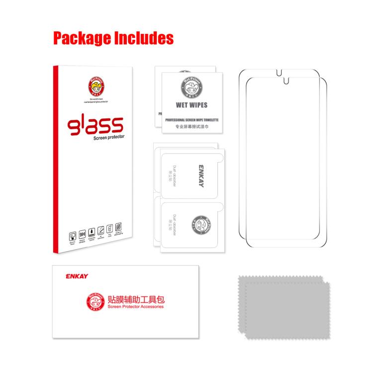 2pcs ENKAY 0.18mm High Aluminum-silicon Tempered Glass Film, Support Ultrasonic Fingerprint Unclock, For Samsung Galaxy S26+ 5G, For Samsung Galaxy S26 Ultra 5G, For Samsung Galaxy S26 5G, For Samsung Galaxy S24 Ultra 5G, For Samsung Galaxy S24+ 5G...