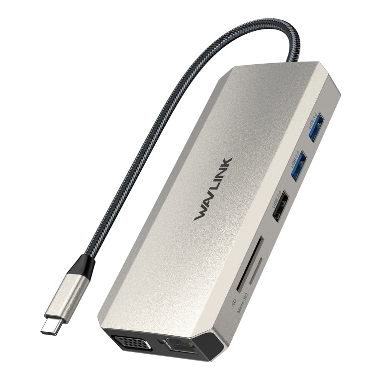 WAVLINK WL-UMD301 12 in 1 Multi-port Adapter 2*HDMI+1*VGA Triple Display USB-C Hub Dock, WL-UMD301