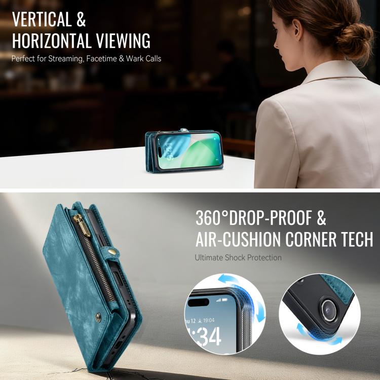 CaseMe 008 Detachable Multifunctional Leather Phone Case, For iPhone Air, For iPhone 16 Pro Max, For iPhone 16 Pro, For iPhone 16 Plus