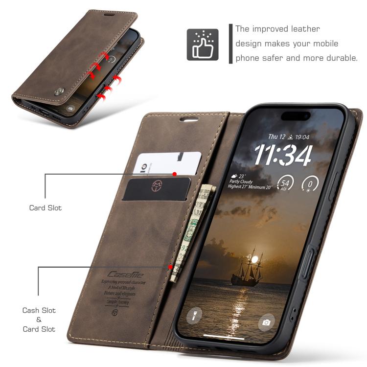 CaseMe 013 Multifunctional Horizontal Flip Leather Phone Case, For iPhone 16