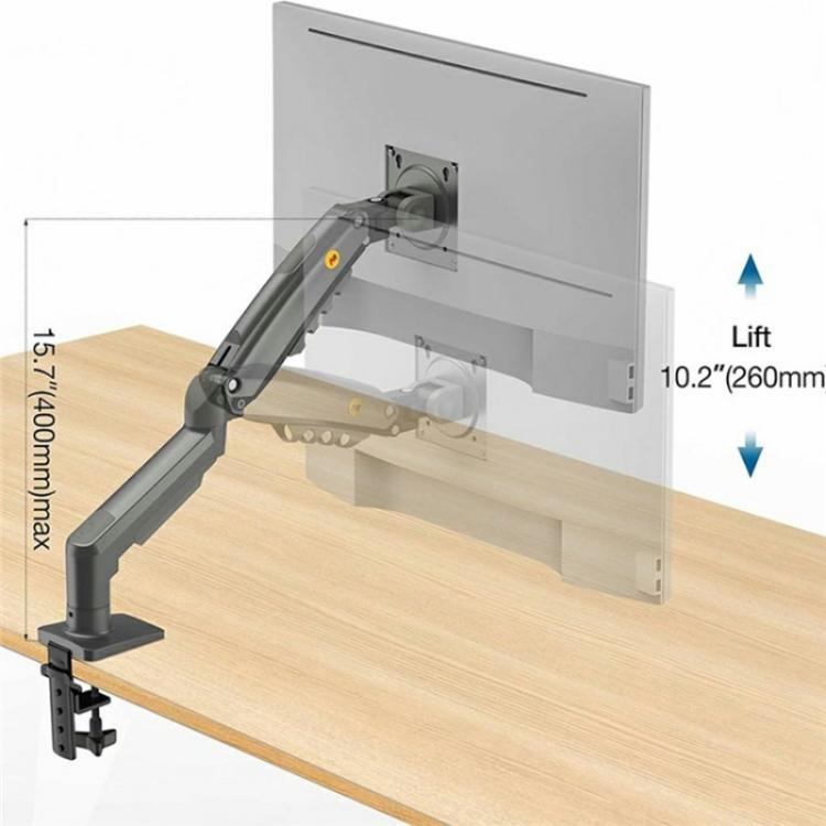 NORTH BAYOU F80 White Adjustable Height Mechanical Desk Mount 17-30 Inch Displays Stand, F80