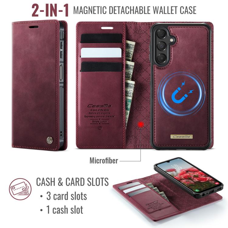 CaseMe C49 Magnetic RFID Blocking Detachable Wallet Leather Phone Case, For Samsung Galaxy S23 FE 5G, For Samsung Galaxy A54 5G, For Samsung Galaxy S23 Ultra 5G, For Samsung Galaxy S23+ 5G