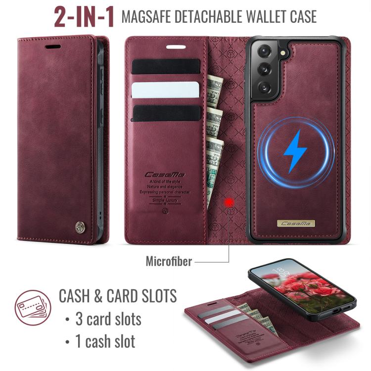 CaseMe C49 Magnetic RFID Blocking Detachable Wallet Leather Phone Case, For Samsung Galaxy S21+ 5G, For Samsung Galaxy S21 Ultra 5G, For Samsung Galaxy S20 Ultra, For Samsung Galaxy S20