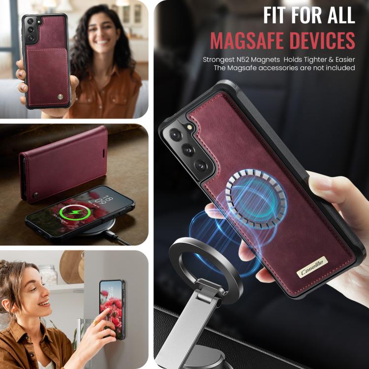 CaseMe C49 Magnetic RFID Blocking Detachable Wallet Leather Phone Case, For Samsung Galaxy S21+ 5G, For Samsung Galaxy S21 Ultra 5G, For Samsung Galaxy S20 Ultra, For Samsung Galaxy S20