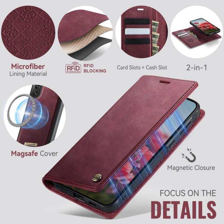CaseMe C49 Magnetic RFID Blocking Detachable Wallet Leather Phone Case, For Samsung Galaxy S21+ 5G, For Samsung Galaxy S21 Ultra 5G, For Samsung Galaxy S20 Ultra, For Samsung Galaxy S20