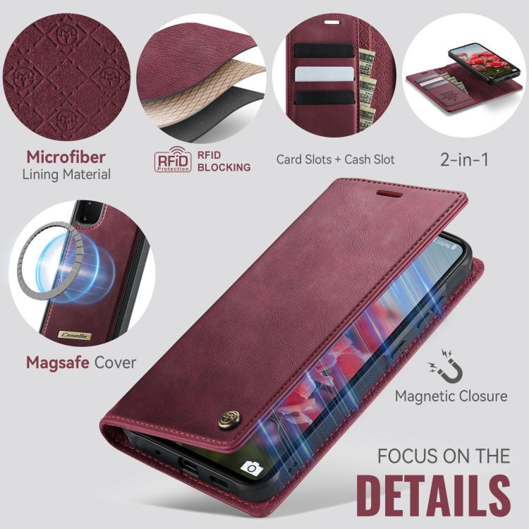 CaseMe C49 Magnetic RFID Blocking Detachable Wallet Leather Phone Case, For Samsung Galaxy S20+, For Samsung Galaxy A17, For Samsung Galaxy S24 / S25, For Samsung Galaxy S24+ / S25+