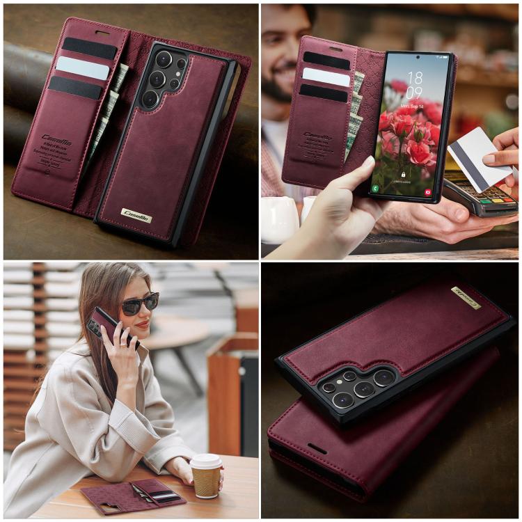 CaseMe C49 Magnetic RFID Blocking Detachable Wallet Leather Phone Case, For Samsung Galaxy S22+ 5G, For Samsung Galaxy S22 5G, For Samsung Galaxy S21 FE 5G, For Samsung Galaxy S21 5G