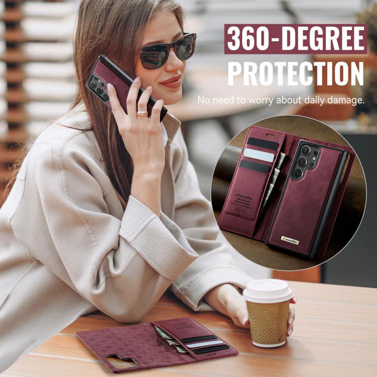CaseMe C49 Magnetic RFID Blocking Detachable Wallet Leather Phone Case, For Samsung Galaxy S22+ 5G, For Samsung Galaxy S22 5G, For Samsung Galaxy S21 FE 5G, For Samsung Galaxy S21 5G