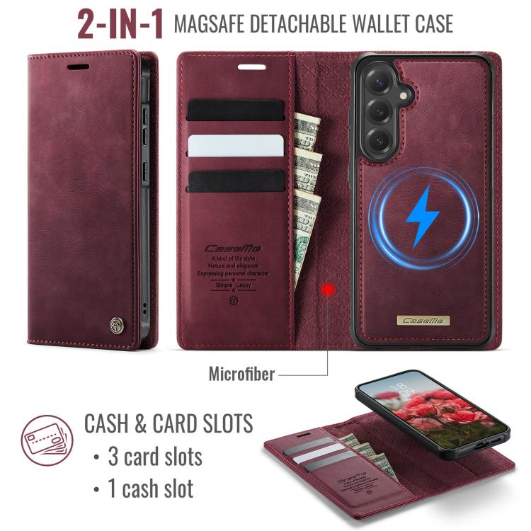 CaseMe C49 Magnetic RFID Blocking Detachable Wallet Leather Phone Case, For Samsung Galaxy A14 5G / M44, For Samsung Galaxy A55 / A35 5G, For Samsung Galaxy A13 / A04s, For Samsung Galaxy A52 / A52s