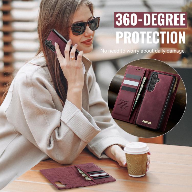 CaseMe C49 Magnetic RFID Blocking Detachable Wallet Leather Phone Case, For Samsung Galaxy A14 5G / M44, For Samsung Galaxy A55 / A35 5G, For Samsung Galaxy A13 / A04s, For Samsung Galaxy A52 / A52s
