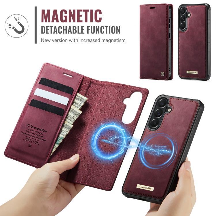 CaseMe C49 Magnetic RFID Blocking Detachable Wallet Leather Phone Case, For Samsung Galaxy S25 FE 5G, For Samsung Galaxy S25 Edge 5G, For Samsung Galaxy A56 5G, For Samsung Galaxy S25 Ultra 5G