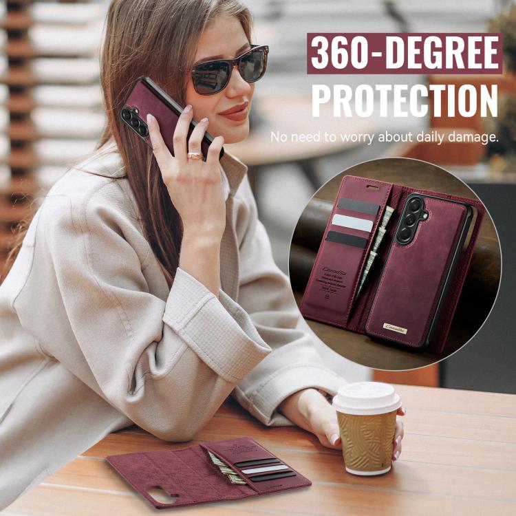 CaseMe C49 Magnetic RFID Blocking Detachable Wallet Leather Phone Case, For Samsung Galaxy S25 FE 5G, For Samsung Galaxy S25 Edge 5G, For Samsung Galaxy A56 5G, For Samsung Galaxy S25 Ultra 5G
