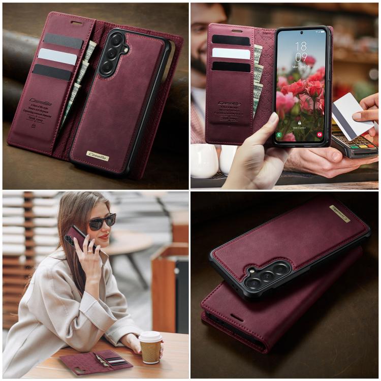 CaseMe C49 Magnetic RFID Blocking Detachable Wallet Leather Phone Case, For Samsung Galaxy S25 FE 5G, For Samsung Galaxy S25 Edge 5G, For Samsung Galaxy A56 5G, For Samsung Galaxy S25 Ultra 5G