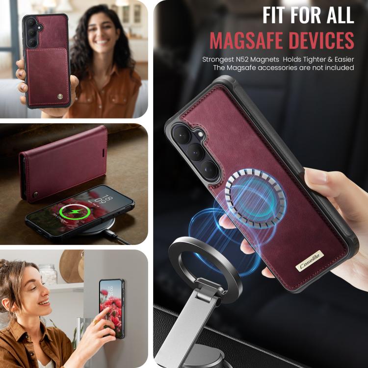 CaseMe C49 Magnetic RFID Blocking Detachable Wallet Leather Phone Case, For Samsung Galaxy S26+ 5G, For Samsung Galaxy S26 Ultra 5G, For Samsung Galaxy S26 5G, For Samsung Galaxy A57 5G